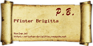 Pfister Brigitta névjegykártya